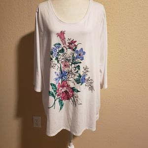Woman Within Floral Top 3/4th‎ Sleeves Size 2X